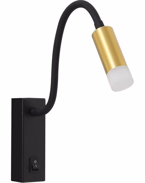 IMMAX GOAL designové nástěnné LED svítidlo, vypínač, 3W, černo-zlaté