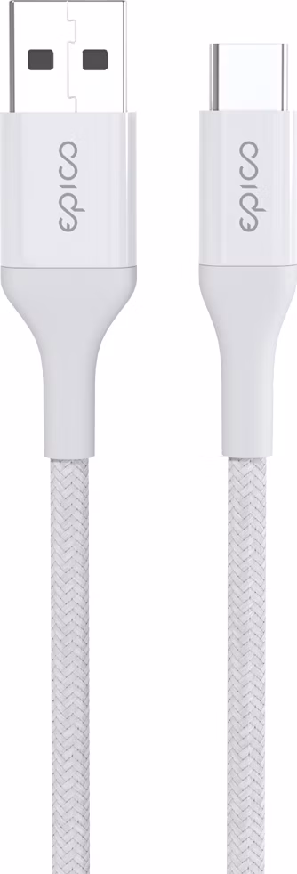 iStores by Epico Braided Cable 1.2m USB-C to USB-A - biely