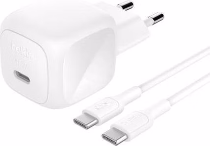 Belkin BOOST CHARGE™ 45W USB-C Power Delivery PPS nástěnná nabíječka + 1m USB-C na USB-C kabel, bílá