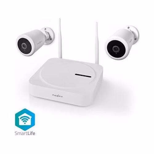 Nedis SLNVR201CWT - Bezdrátový kamerový systém SmartLife 2x Kamera | Full HD 1080p | IP65 | Noční vidění | Bílá