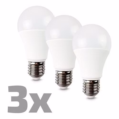 Solight LED žiarovka 3-pack, klasický tvar, 12W, E27, 3000K, 270°, 1080lm, 3ks v baleniu