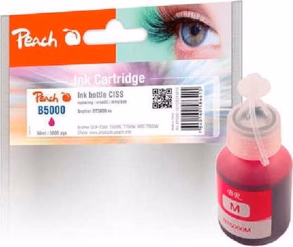 PEACH kompatibilní cartridge Brother CISS BT5000, purpurová PI500-182, 50ml
