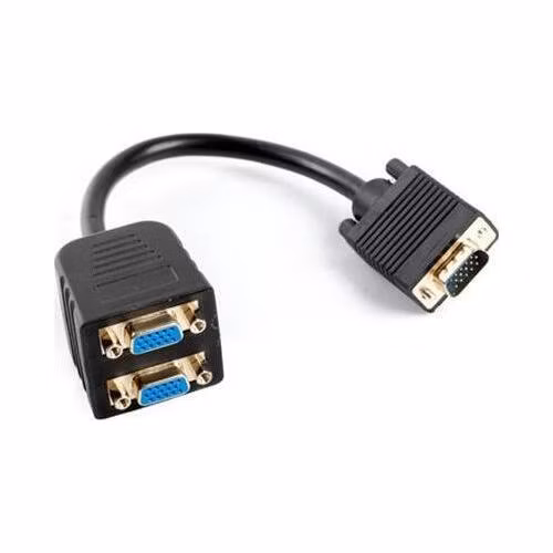 LANBERG adaptér VGA (M) na 2x VGA (F) kabel 20cm, černý