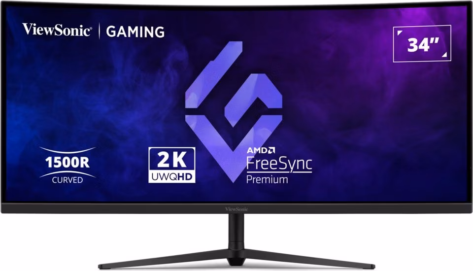 ViewSonic VX3418C-2K '34" 21:9, 3440 x 1440, VA, 1500R zakřivený, 180Hz, 1ms MPRT, 2 HDMI, 2 DP, speakers, výš. nast.