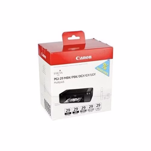Canon multipack inkoustových náplní PGI-29 MBK/ PBK/ DGY/ GY/ LGY/ CO