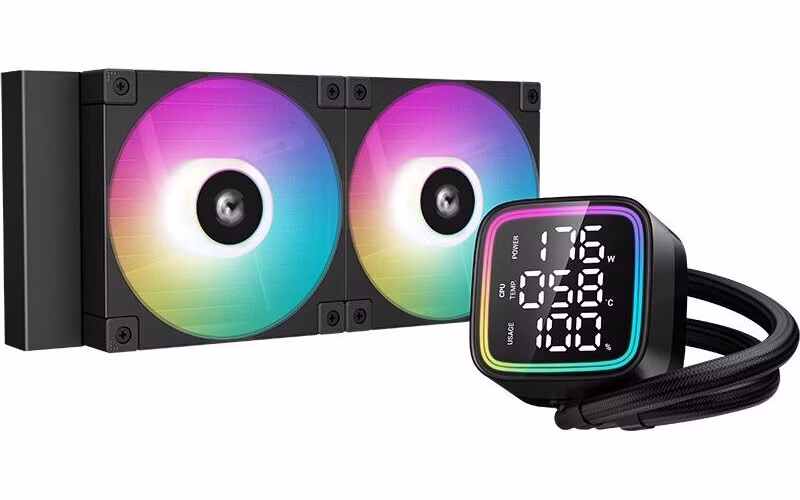 DEEPCOOL vodní chladič LD240 / 2x120 mm PWM ARGB fan / display / černý