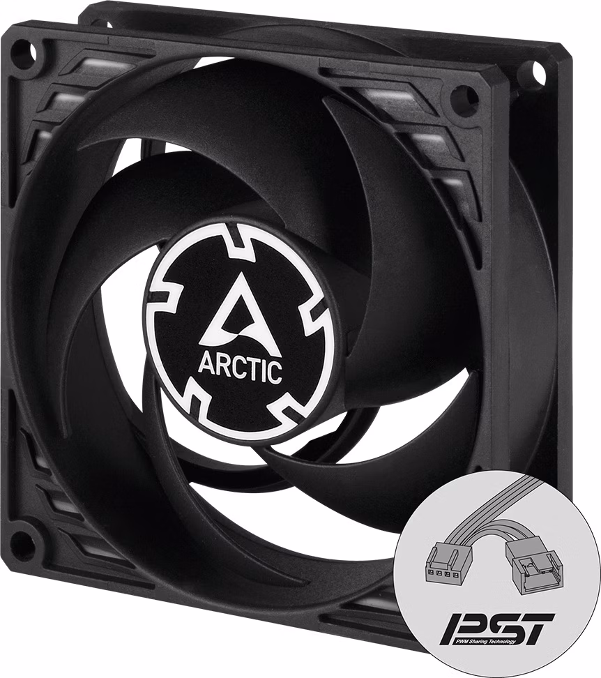 ARCTIC P8 PWM PST Case Fan - 80mm case fan with PWM control and PST cable