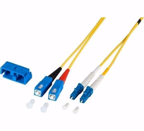 Optický kábel LC-SC, 10m Duplex OS2(9/125µm), LSOH, 2mm, žltý