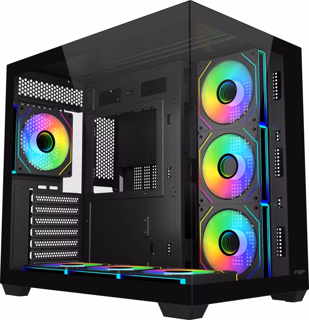 FSP M341-BA/Midi Tower/Transpar./Čierna