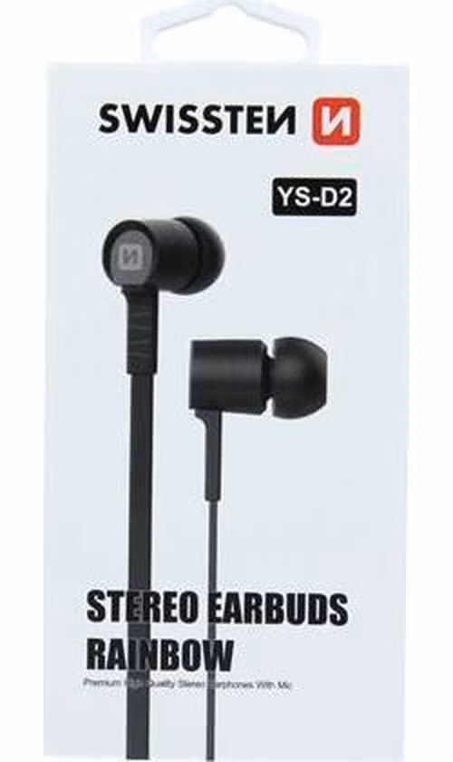 SWISSTEN SLUCHÁTKA EARBUDS RAINBOW YS-D2 ČERNÉ