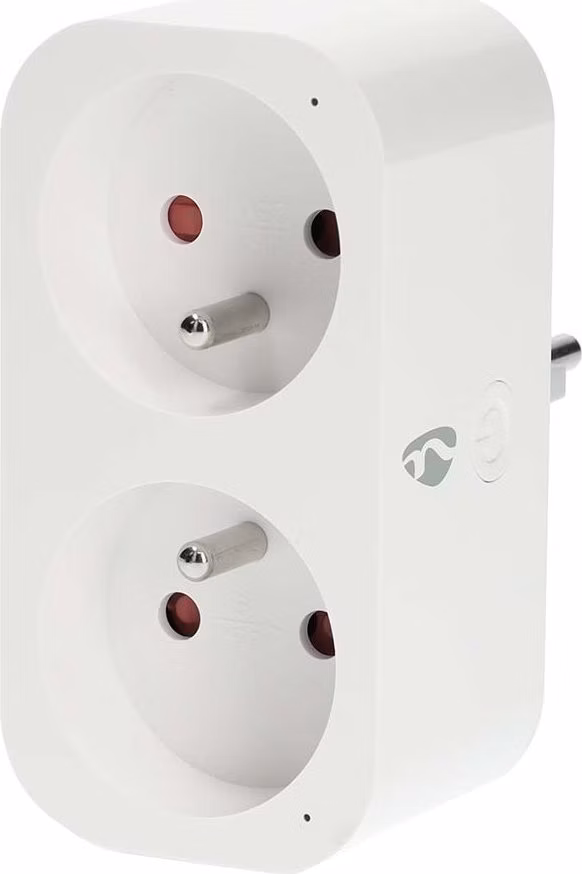 NEDIS Wi-Fi chytrá duo zásuvka/ 16A/ francouzský typ E/ IP21/ měřič výkonu/ Android/ iOS/ Nedis® SmartLife/ bílá