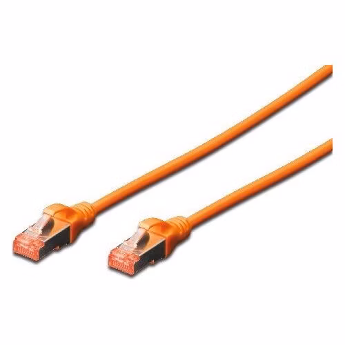 Digitus CAT 6 S-FTP patch cable, Cu, LSZH AWG 27/7, length 1 m, color orange