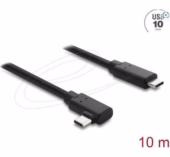 Delock Aktivní optický kabel USB 10 Gbps USB Type-C, ze zástrčky na zástrčku, pravoúhlý, 10 m