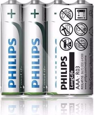 Philips baterie AAA LongLife zinkochloridová - 4ks