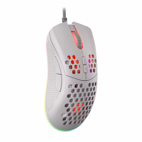 Genesis herná optická myš KRYPTON 555/Herná/Optická/8 000 DPI/Drôtová USB/Biela