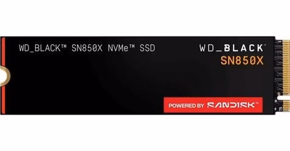 WD Black SN850X SSD Powered by SanDisk 2TB M.2 NVMe Gen4 7300/6600MBps