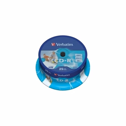 VERBATIM CD-R(25-balenie)Vreteno/tlačiteľné/52x/700MB/DLP