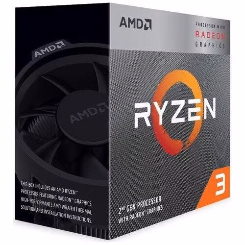 CPU AMD RYZEN 3 3200G, 4-core, 3.6 GHz (4 GHz Turbo), 6MB cache (2+4), 65W, socket AM4, Wraith Stealh, Radeon RX VEGA 8