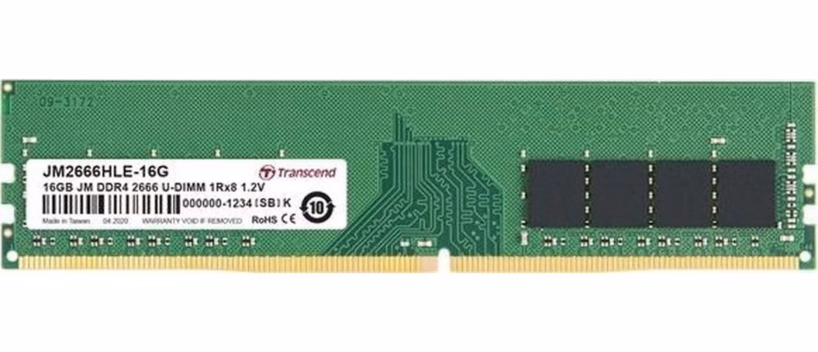 DDR4 DIMM 16GB 2666MHz TRANSCEND 1Rx8 2Gx8 CL19 1.2V