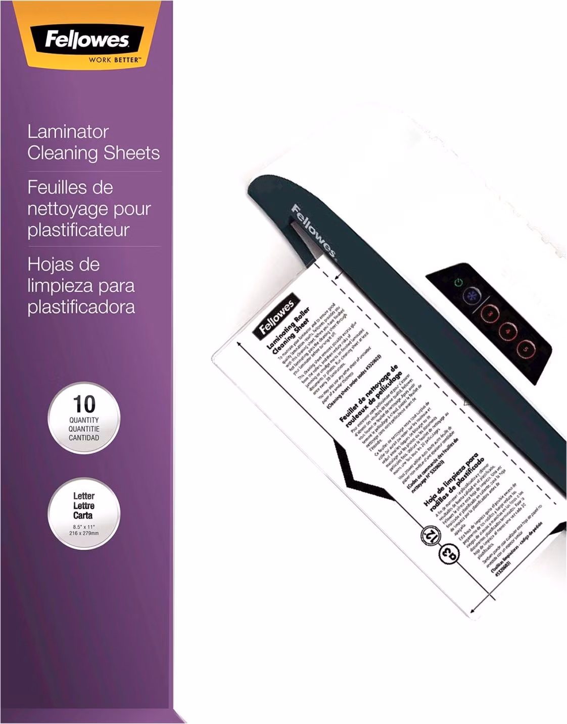 FELLOWES čistící listy pro laminátory/ formát A4/ 10 pack