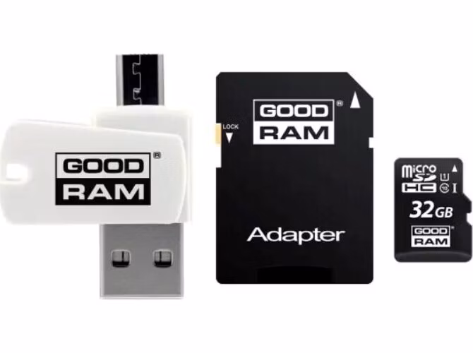 Karta GOODRAM microSDHC 32GB M1A4 All-in-one (R:100/W:10 MB/s), UHS-I Class 10, U1 + adaptér + čítačka kariet OTG