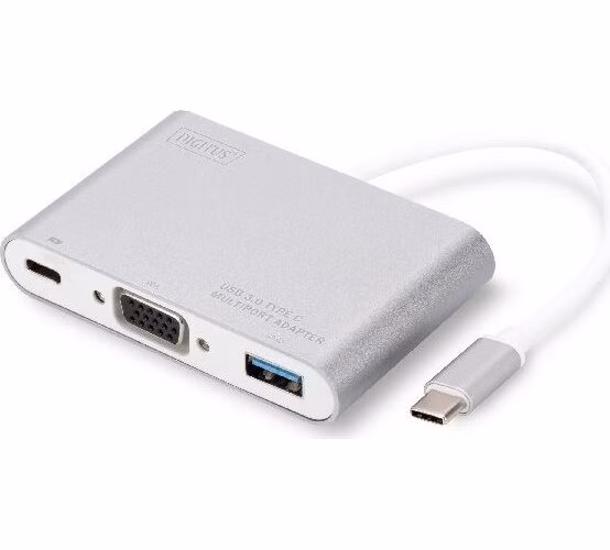 Digitus USB Typ C Multi Adaptér VGA, s 1 USB portem Typu C pro PD, 1 USB 3.0 port Chipset: VL100/VL210/IT6513