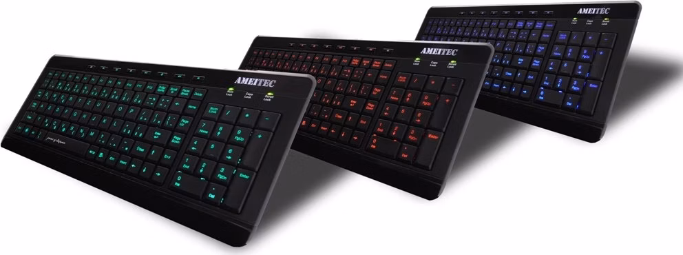 AMEI AM-K3001B/Drátová USB/CZ layout/Čierna