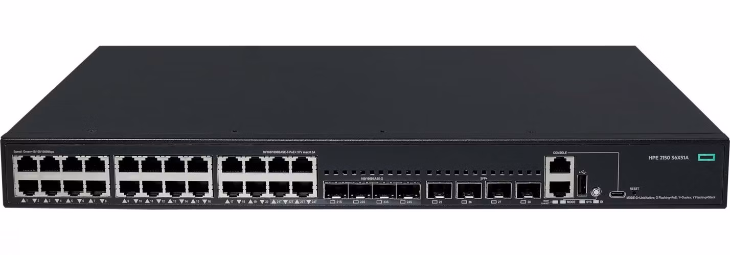 HPE NW CW 2150 24G PoE+ 4F 4P 405W Switch