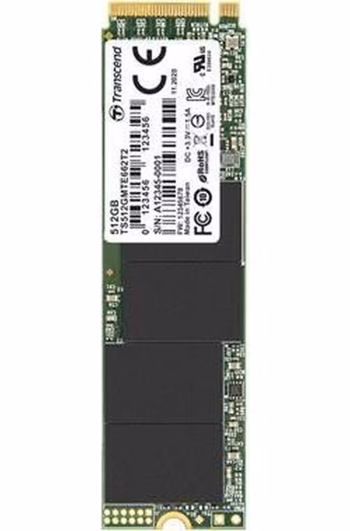 TRANSCEND MTE662T2 512GB 3K P/E SSD disk M.2 2280, PCIe Gen3 x4 NVMe 1.3 (3D TLC), 3500MB/s R, 2700MB/s W, tray balení