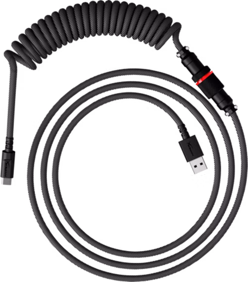 HyperX USB-C spirálový kabel šedo-černý