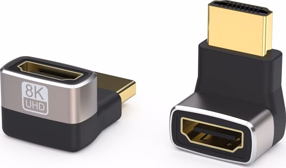PREMIUMCORD Adaptér spojka 8K HDMI A - HDMI A, F/M, zahnutá do pravého úhlu 90°