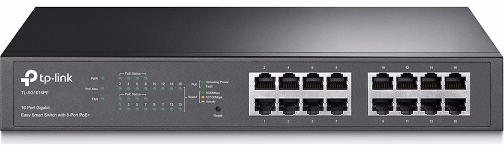 TP-Link TL-SG1016PE 16xGb, (8xPOE+) easy smart rack switch 150W