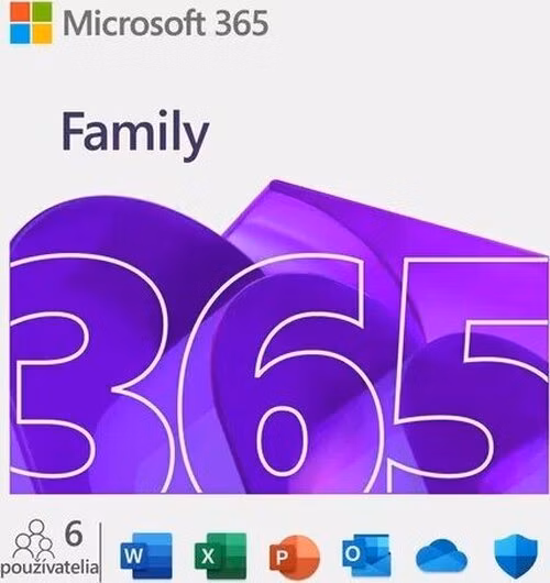 Microsoft 365 Family - predplatné 1 rok, až 6 osôb - elektronická licencia