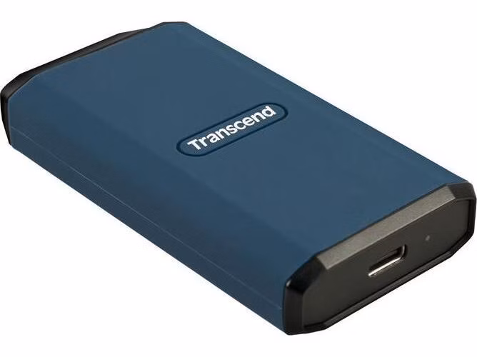 Transcend ESD410C 1TB, USB 20Gbps Type C, Externí odolný SSD disk (3D NAND flash), 2000MB/R, 2000MB/W, modrý
