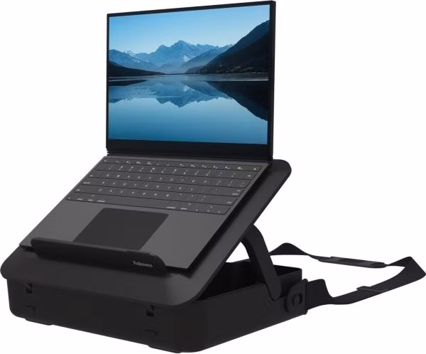FELLOWES kufřík a podložka pod notebook BREYTA/ 384mm x 89mm x x308mm/ černý