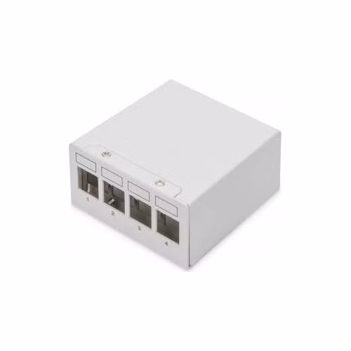 DIGITUS Modulární stolní patch panel, stíněný 4 porty, světle šedý