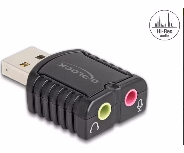 Delock Externí zvuková karta USB 24 bitů / 96 kHz Plug &amp; Play pro Windows, MAC, Linux, Chrome OS