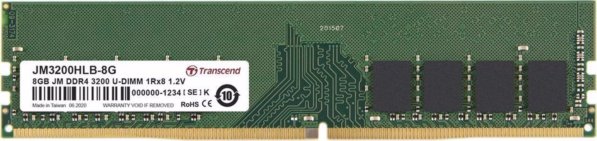 Transcend paměť 8GB DDR4 3200 U-DIMM (JetRam) 1Rx8 CL22
