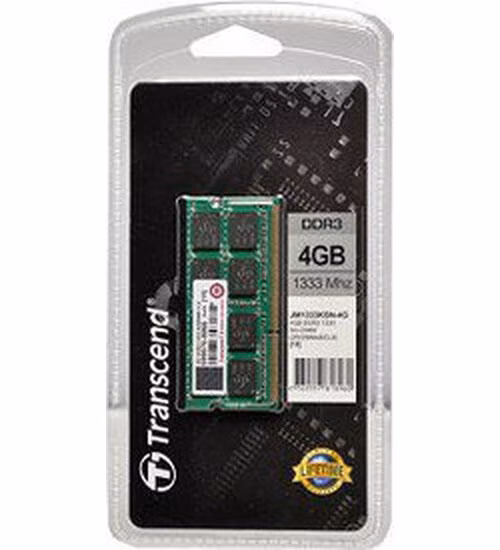 Transcend paměť 4GB (JetRam) SO-DIMM DDR3 1333Mhz CL9 2Rx8