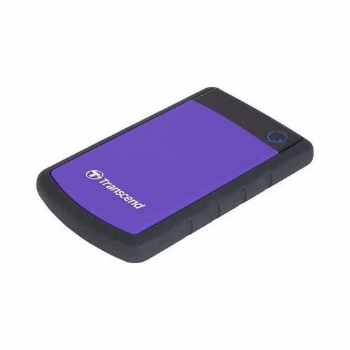 TRANSCEND 2TB StoreJet 25H3P SLIM, 2.5”, USB 3.0 (3.1 Gen 1) Externí Anti-Shock disk, tenký profil, černo/fialový