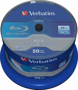 VERBATIM BD-R SL (6x, 25GB), NON-ID, 50 cake