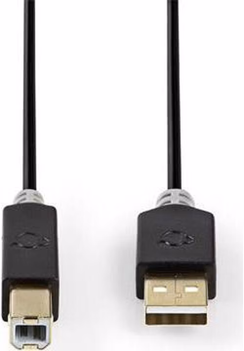 Nedis CCBW60100AT30 - USB 2.0 kabel | A Zástrčka - B Zástrčka | 3 m | Antracit