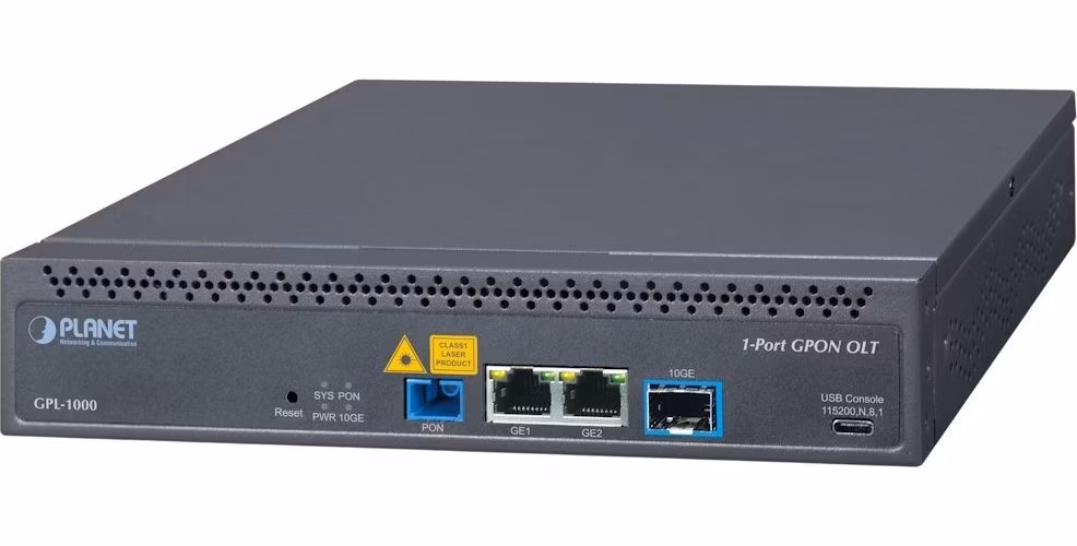 Planet GPON 2x GbE, 10G SFP+, 1x GPON OLT, 1 AC + 1 DC