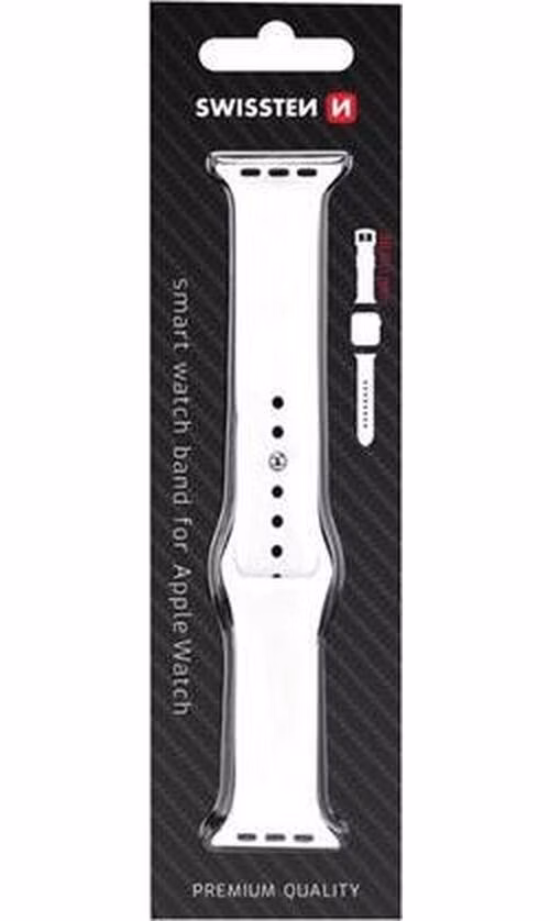 Swissten řemínek pro apple watch silikonový 38 / 40 / 41 mm bílý