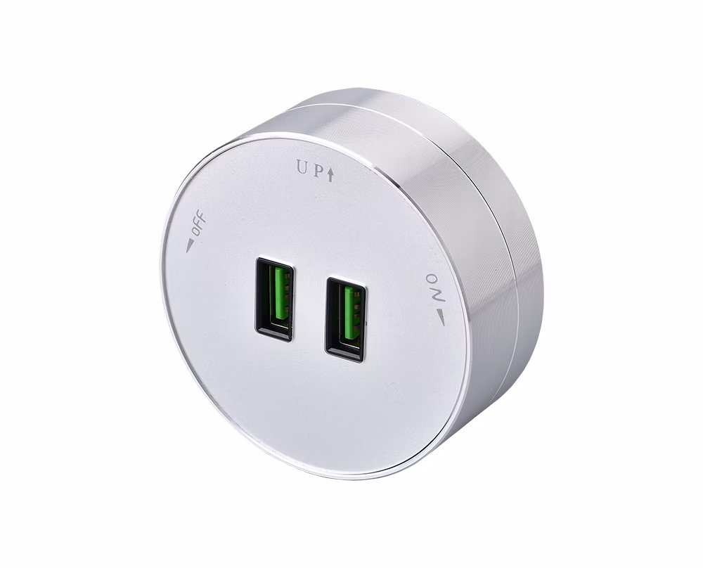 Zásuvkový modul Viking A50S, stříbrná/výstupy - 1xUSB-A/výkon až 2500W/230V,16A,50Hz