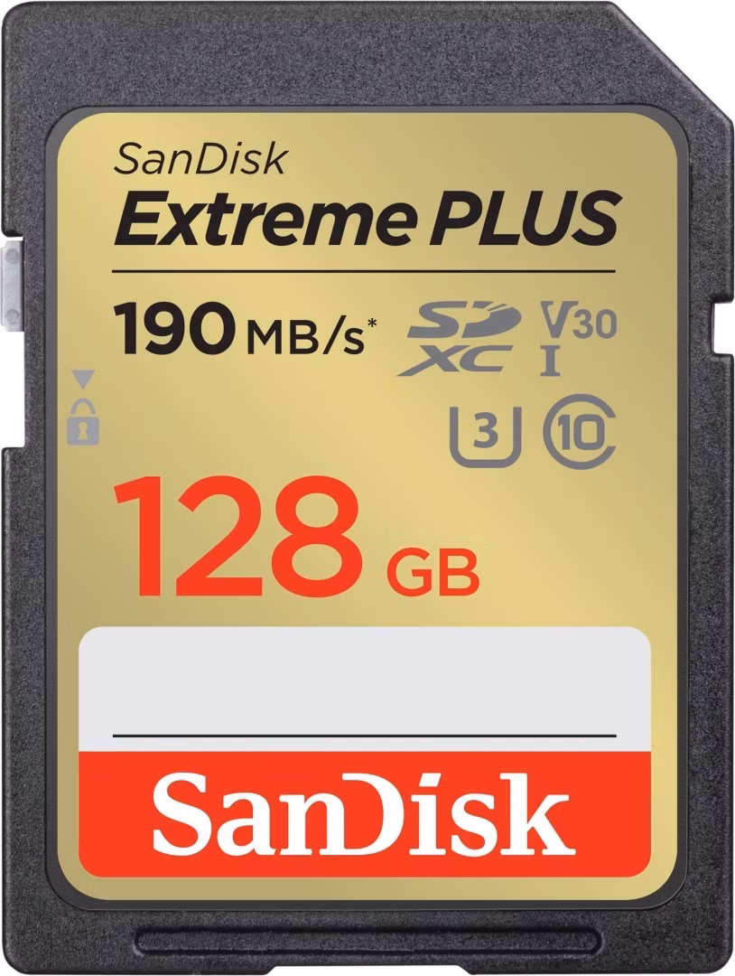 SanDisk Extreme PLUS 128GB SDXC / UHS-I, Class 10, U3, V30 /  up to 190MB/s &amp; 90MB/s Read/Write / + 2 years RescuePRO