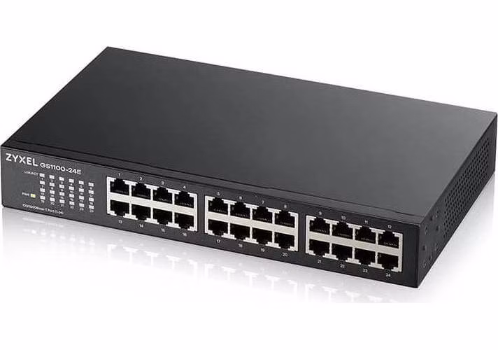 Zyxel GS1100-24E, 24x Gigabit port Unmanaged Fanless Rack Switch v4
