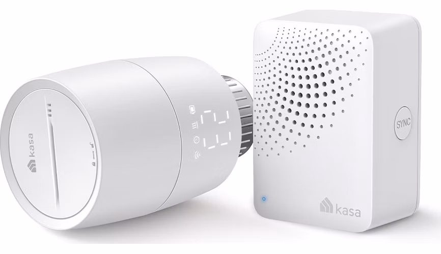 Kasa Smart Thermostatic Radiator Valve Starter Kit SPEC: 1 x KH100 + 1 x KE100, 5-30? temperature control, M30*1.5mm con