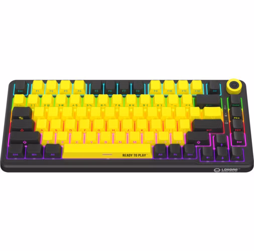 Lorgar KBA4175YL, mechanická herná klávesnica, 82 klávesov, Toxic Purple Switch, Hot-Swap, RGB, USB-C