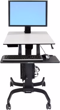 ERGOTRON WorkFit-C, Single LD Sit-Stand Workstation, nastavitelná pojízdná pracovní stanice k stání či sezení